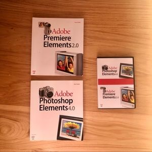 ADOBE PHOTOSHOP ELEMENTS 4.0 & ADOBE PREMIERE ELEMENTS 2.0  SET WITH MANUALS
